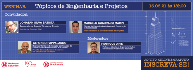 Banner com fotos dos palestrantes do Webinar